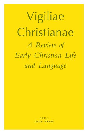 The journal cover for Vigiliae Christianae: A Review of Early Christian Life and Language. The title of the journal is overtop a mustard yellow coloured background. 